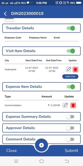 TravelGrid Create Travel Expense