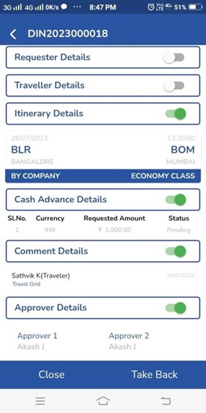 TravelGrid Employee Summary