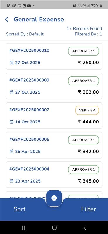 TravelGrid General Expense List